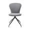 Armen Living Petrie Dining Room Accent Chair in Gray Fabric and Faux Leather with Black Finish, PK2 LCPESIGR - alternate 6